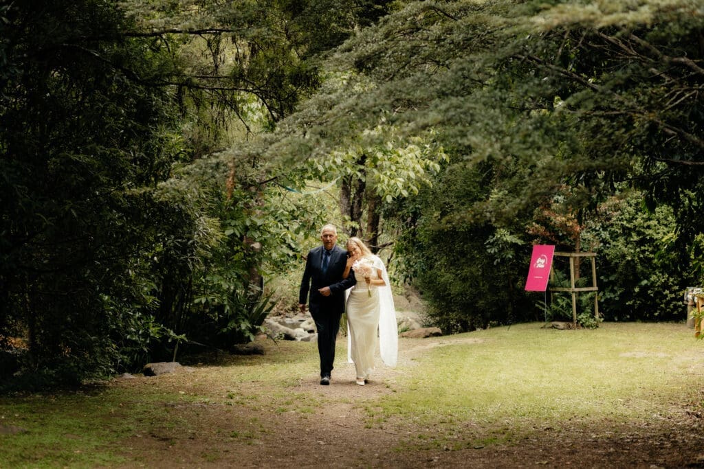 Outdoor wedding ceremony photography Akaroa 