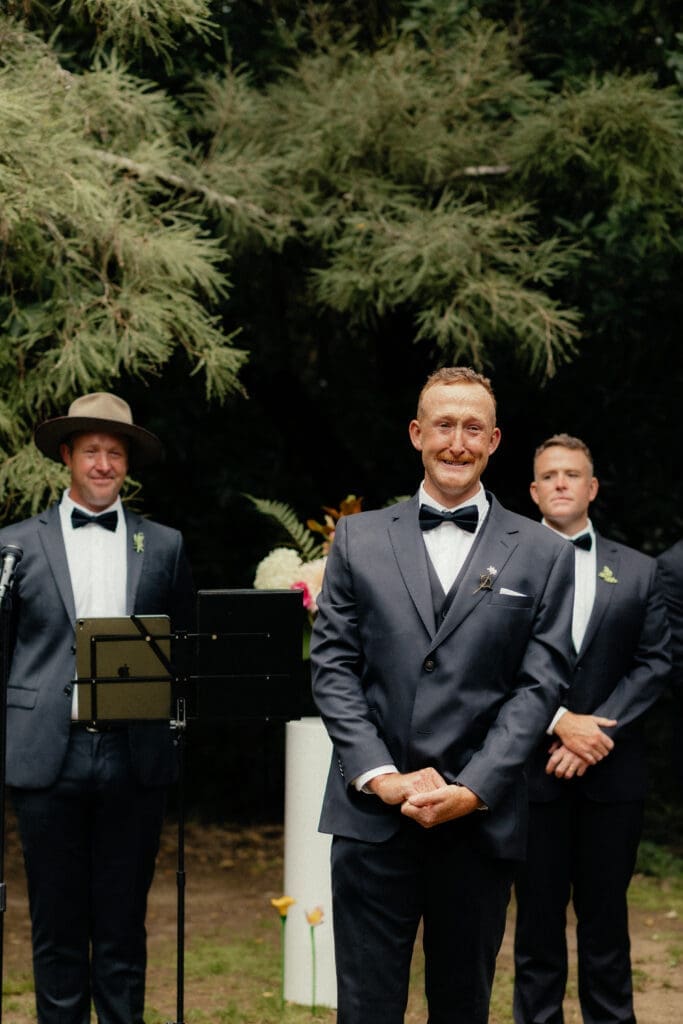 Outdoor wedding ceremony photography Akaroa 